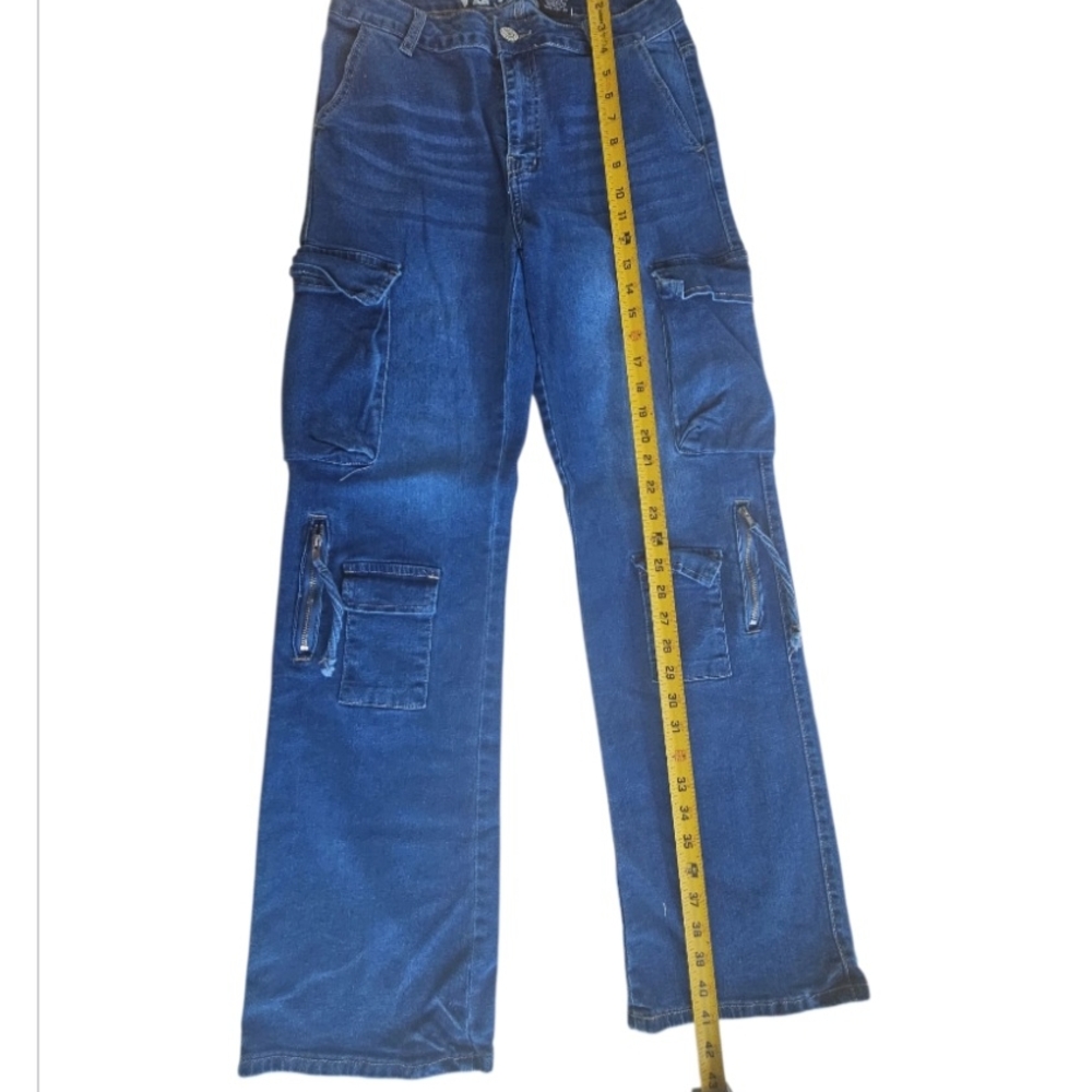 Relaxed Blue Denim Jeans with Distressed Details